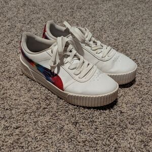 White Rainbow Youth Puma Shoes 5.5C